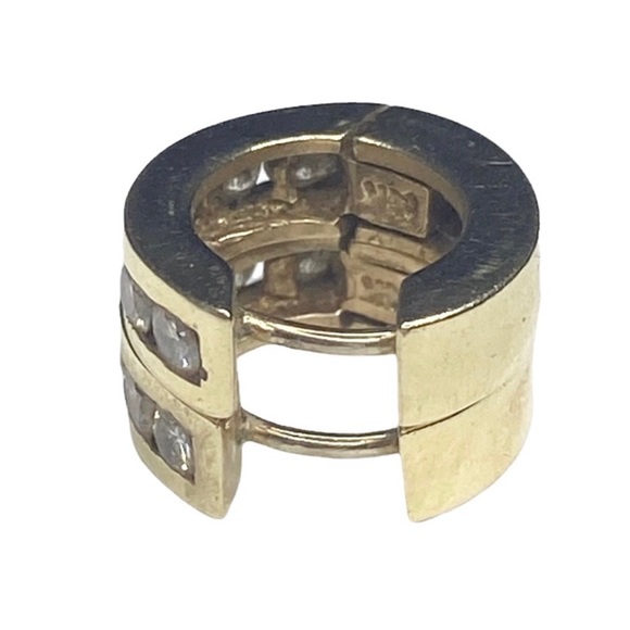 Vintage 90’s: 1 CT Diamond Huggies Earrings ☼ 12 Channel Set Round Stones ☼ 18K - Picture 13 of 16